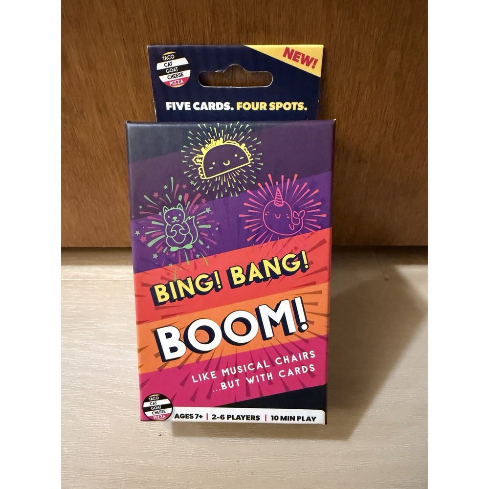 Bing Bang Boom Hilariously Fun Card Game for Family Game Night by Taco Cat Goat